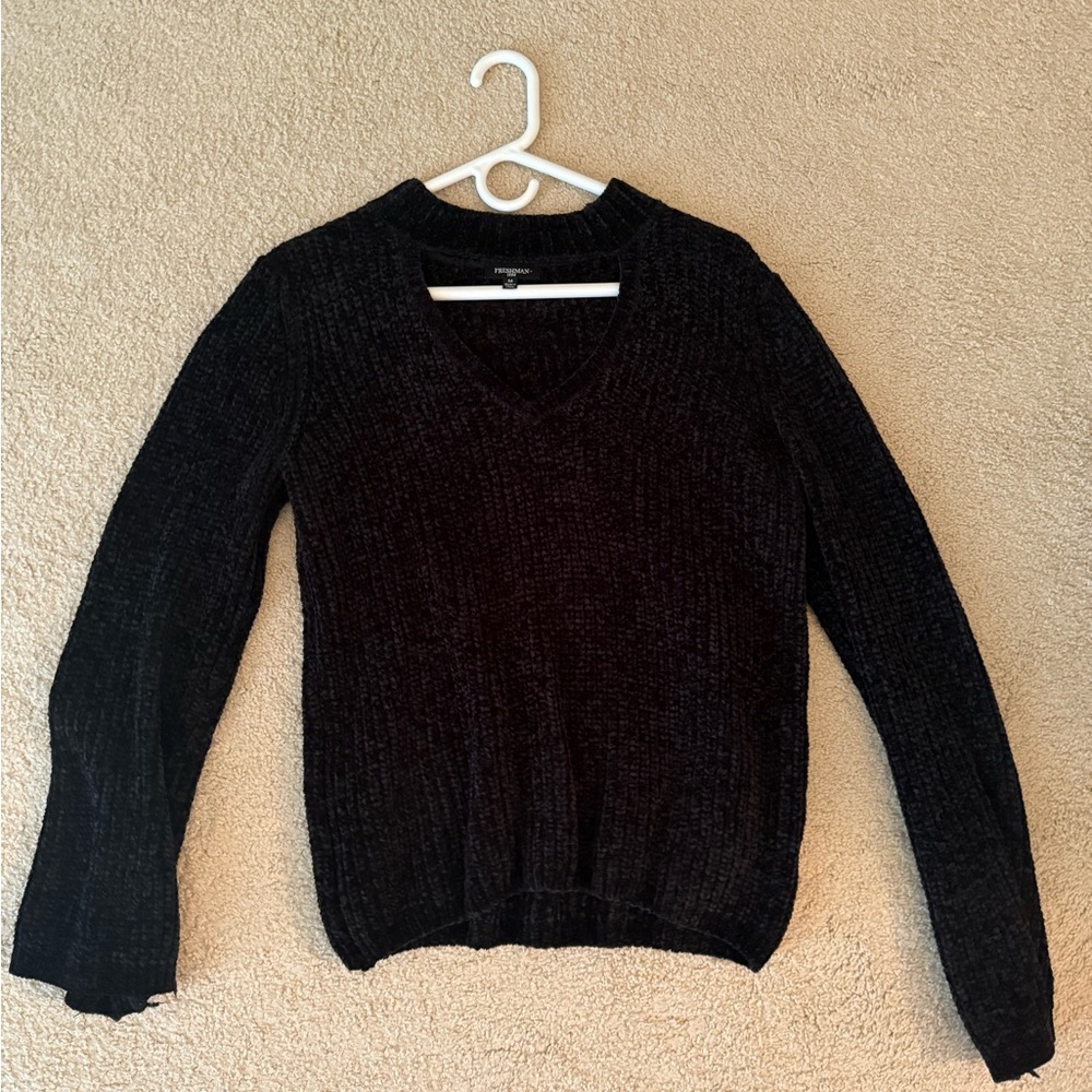 Freshman Black V-Neck Sweater